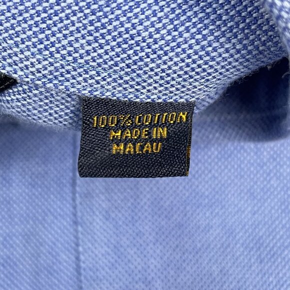 Henry Jacobson Mens Blue Chambray Dress Shirt Sz 18 36/37 XL - Picture 3 of 6